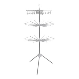 Uscator de rufe vertical, pliabil, 3 nivele, 170cm inaltime, usor de instalalat, 24 carlige, 20 tije, Alb - Img 2