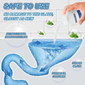 Agent De Oxigen Activ, Solutie Pentru Desfundat Tevi, Toalete, Chiuvete Infundate, 250g, Tip Pudra, Testat Dermatologic, Alb - Img 4