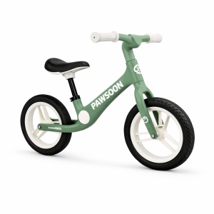 Bicicleta fara pedale pentru echilibru, verde cu alb, Bicicleta Echilibru Balance PAWSOON, 12 inch - Img 3