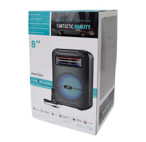 Boxa Portabila Wireless GTS1725, Bluetooth, Lumini LED RGB, Microfon, Cititor SD Card, AUX, USB, FM Radio, Negru - Img 2