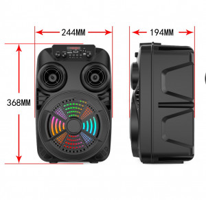 Boxa Portabila Wireless ZQS 8107S, Lumini LED RGB, 3000Mah acumulator, Suport Microfon AUX, Telecomanda, Negru - Img 3