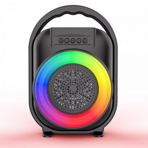 Boxa Portabila ZQS1445, Putere 8W, Lumini Led RGB, Suport microfon, Suport Card SD, Incarcare rapida,1500 mAH Negru - Img 2