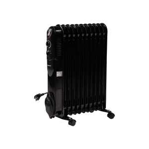 Calorifer electric cu ulei HAUSBERG HB-8925, 3 trepte, 1000-1500-2500 W, 11 elementi 110 mm x 580 mm, termostat reglabil, maner si rotite pentru o deplasare facila, indicator luminos functionare, negru - Img 2