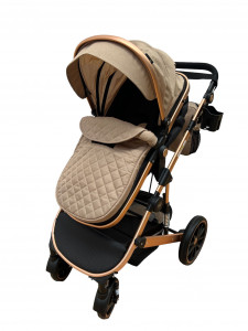 Carucior 2 in 1 Reversibil, T1, kafea , Landou si Sport, cu landou reversibil, cadru aluminiu si geanta cadou - Img 7