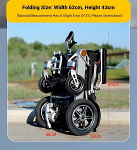 Carucior electric pliabil, cu doua motoare, greutate suportata pana la 150kg, Ideal pentru avion, Model Ek03, SCAUN ROTILE - Img 6