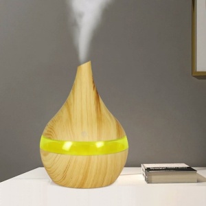 Difuzor aromaterapie cu ultrasunete si umidificator, LED RGB, 300 ml, Maro Deschis - Img 2