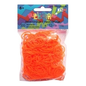 Elastice Rainbow Loom - Neon Portocaliu - 300 buc - Img 2