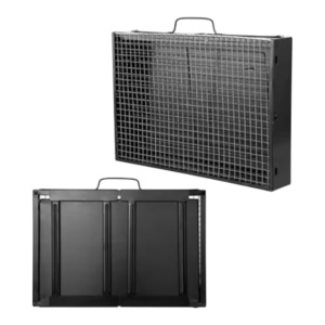 Gratar portabil, pliabil, cu suport, cromat, 42x28x20cm - Img 2