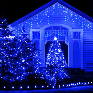 Instalatie Turturi T500B, 500 LED-uri, Albastre, 20 metri, Interconectabil, Multiple Jocuri de Lumini, Tip Franjuri, de Exterior - Img 6