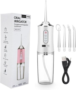 Irigator Oral Profesional pentru Dus Bucal, cu 4 Capete, Curatare Anti-Tartru, 220 ml, Alb - Img 4