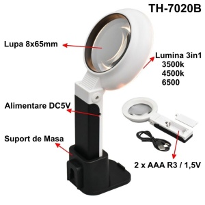 Lupa de Marit 8x65mm cu Lumina, Suport si Alimentare / TH-7020B - Img 5