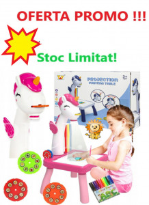 Masuta de desenat UNICORN ALBASTRA cu proiector, diapozitive, holograme - Img 2