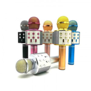 Microfon Karaoke Pentru Copii, Gold WS-858, wireless, acumulator 1800mah, iOS si Android - Img 4