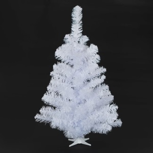 Pin Artificial de Craciun, Alb, Pin Lucios, inaltime 40cm, suport inclus