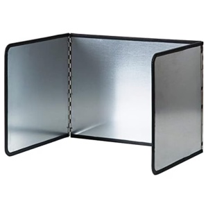 Placa de Protectie Antistropi Pliabila Pentru Aragaz , Panou cu 3 Elemente, Usor De Curatat, Dimensiune 101 x 30.5 cm, Argintiu