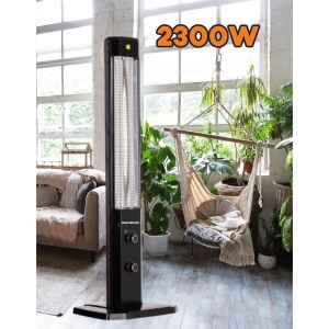 Radiator Electric Hausberg HB-8560, 2300W, Termostat Reglabil, Lampa de semnalizare pentru 3 pozitii, Negru - Img 4