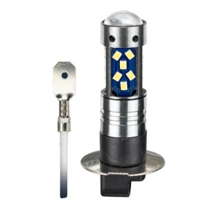 Set 2 becuri auto LED H3 cu lupa, 60W, 27 SMD, 12V, 6000K - Img 7