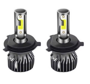 Set 2 becuri auto LED H4 F2 COB, 100W, lumina alb-rece, 12.000 lumeni, 32V, 6000K