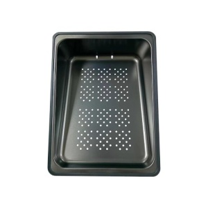 Set chiuveta multifunctionala HAUSBERG HBC-9955NG din otel inoxidabil, baterie dubla, cuva perforata fructe/legume, cuva universala cu dop scurgere, tocator, 750x460x220 mm, accesorii incluse, Negru - Img 9