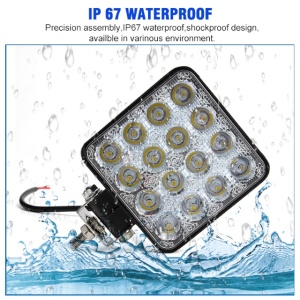 Set de 2 bucati ,Lampa de lucru LED 16 LED-uri 48W IP68, dimensiune 83mm, universala - Img 5
