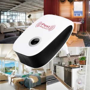 Set de 2 bucati Pest Reject Repeller, Aparat anti rozatoare si insecte, Dispozitiv Ultrasonic antidaunatori si anti PURICI - Img 2
