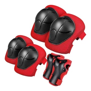 Set protectie Negru cu Rosu , genunchiere , cotiere