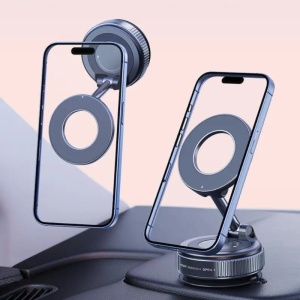Suport Telefon Auto S072 cu Braț Metalic 360° și Prindere Magnetică Puternică - Img 5