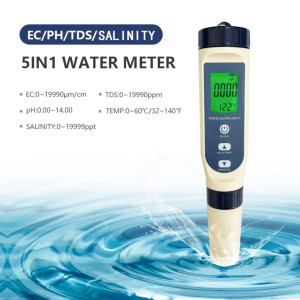 Tester de apa 5 in 1, PH, TDS, Temperatura, EC si Salinitatea, ecran LCD, precizie ridicata - Img 3
