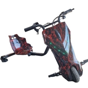 Tricicleta Electrica Drift Pentru Copii 360, Cu Suspensie, Trike, Motor 250W, Baterie 36V – 4400 mAh, Bluetooth, Viteza 15 km/h, Rosu - Img 3