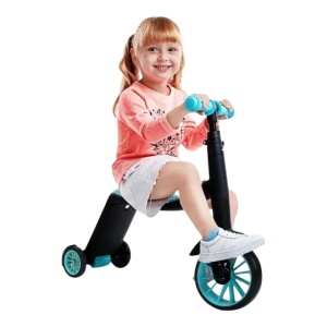 Trotinetă și bicicletă 3 în 1 pentru copii, Vernil , bicicletă de echilibru reglabilă pentru copii mici cu carcasă din plastic durabilă, pentru băieți și fete cu vârsta cuprinsă între 2 și 8 ani, 606TAN - Img 2