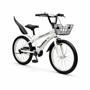 Bicicleta Copii DWIKUNG Fashion 14 inch, Alba, cu Aparatoare Noroi, Sonerie, Cosulet si Cric - Img 2