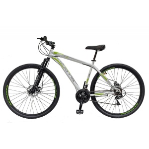 Bicicleta MTB-Ht 29" BR Arizona One, Alb-Verde, Cadru Otel 19", Frane Disc, Manete Secventiale, 21 Viteze
