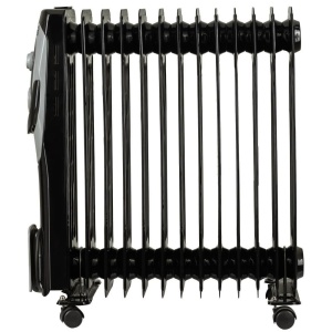 Calorifer electric Hausberg HB-8930NG, 2500 W, 13 elementi, 3 nivele de putere, termostat reglabil, Negru - Img 4