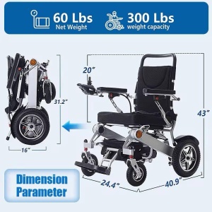 Carucior electric pliabil, cu doua motoare, greutate suportata pana la 150kg, Ideal pentru avion, Model Ek03, SCAUN ROTILE - Img 3