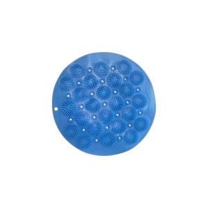 Covoras pentru baie sau dus, 2 in 1 din silicon pentru masaj, antiaderent, Albastru, 27cm