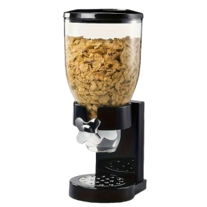 Dispenser pentru cereale din plastic, Negru, 14 X 35CM