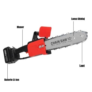 Drujba cu 2 Acumulatori , Lama 12 inch, 1 lant, 1 lama , cu ungere - Img 4