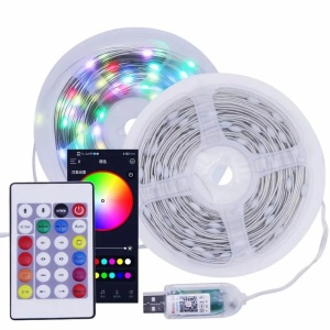 Instalatie LED de 10 metri, bandă RGB cu Bluetooth și aplicatie telefon - Img 10
