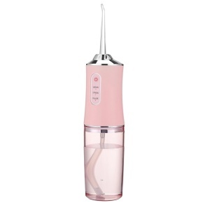 Irigator Oral Profesional pentru Dus Bucal, cu 4 Capete, Curatare Anti-Tartru, 220 ml, Roz