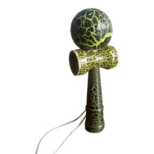 Jucarie din lemn - Kendama, galben cu negru