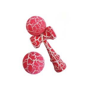 Kendama din lemn 18 cm, cracked– model clasic cu design crapat, ROZ - Img 3