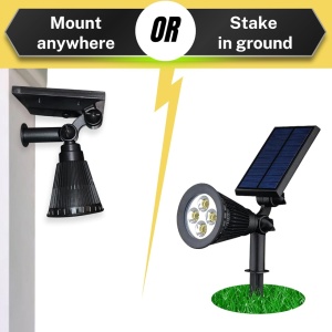 Lampa solara LED, baterie 3,7V 2200mAh, 5500K, 2W, 120 lm, IP65, ABS - Img 7
