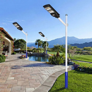Lampa Stradala Proiector LED cu Incarcare Solara , 2 cadrane, 200W, Panou Solar si Telecomanda - Img 5