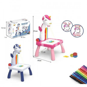 Masuta de desenat UNICORN ALBASTRA cu proiector, diapozitive, holograme - Img 3