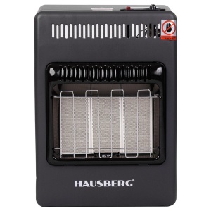 Mini Soba pe gaz GPL, HB-1023NG, aprindere piezo-electrica, 3 placi de incalzire ceramic putere totala 4.2kW, sistem de oprire automata a gazului, Negru