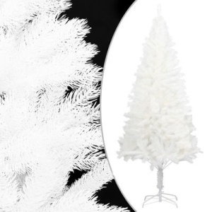 Pin Artificial de Craciun, Alb, Pin Lucios, inaltime 120cm, suport inclus