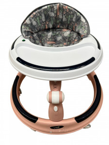 Premergator P7 Roz, Premergator 3 in 1, Baza rotunda antirasturnare, reglabil pe inaltime, cu cordon luminos muzical, Roti silicon