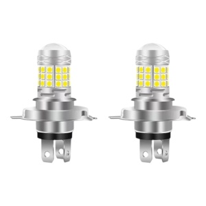 Set 2 becuri auto H4 cu 42 LED SMD 120W 6000k 12/80V doua faze lupa - Img 1