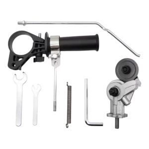 Set adaptor cu role pentru taiat tabla si materiale din fier pentru surubelnita electrica, cu maner, argintiu-negru - Img 3