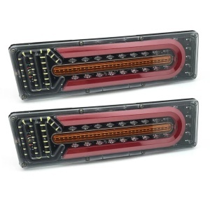 Set de 2 bucati Lampă indicatoare spate LED impermeabilă, 40 cm, lampă de stop pentru camion, remorcă, rulotă, autoutilitară, frână, mers înapoi, trafic, proiector de ceață, 24V / 48V , 2557/2